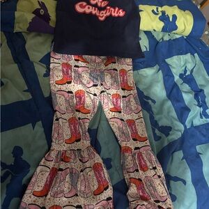 Cowgirl Print Kids Bell Bottoms